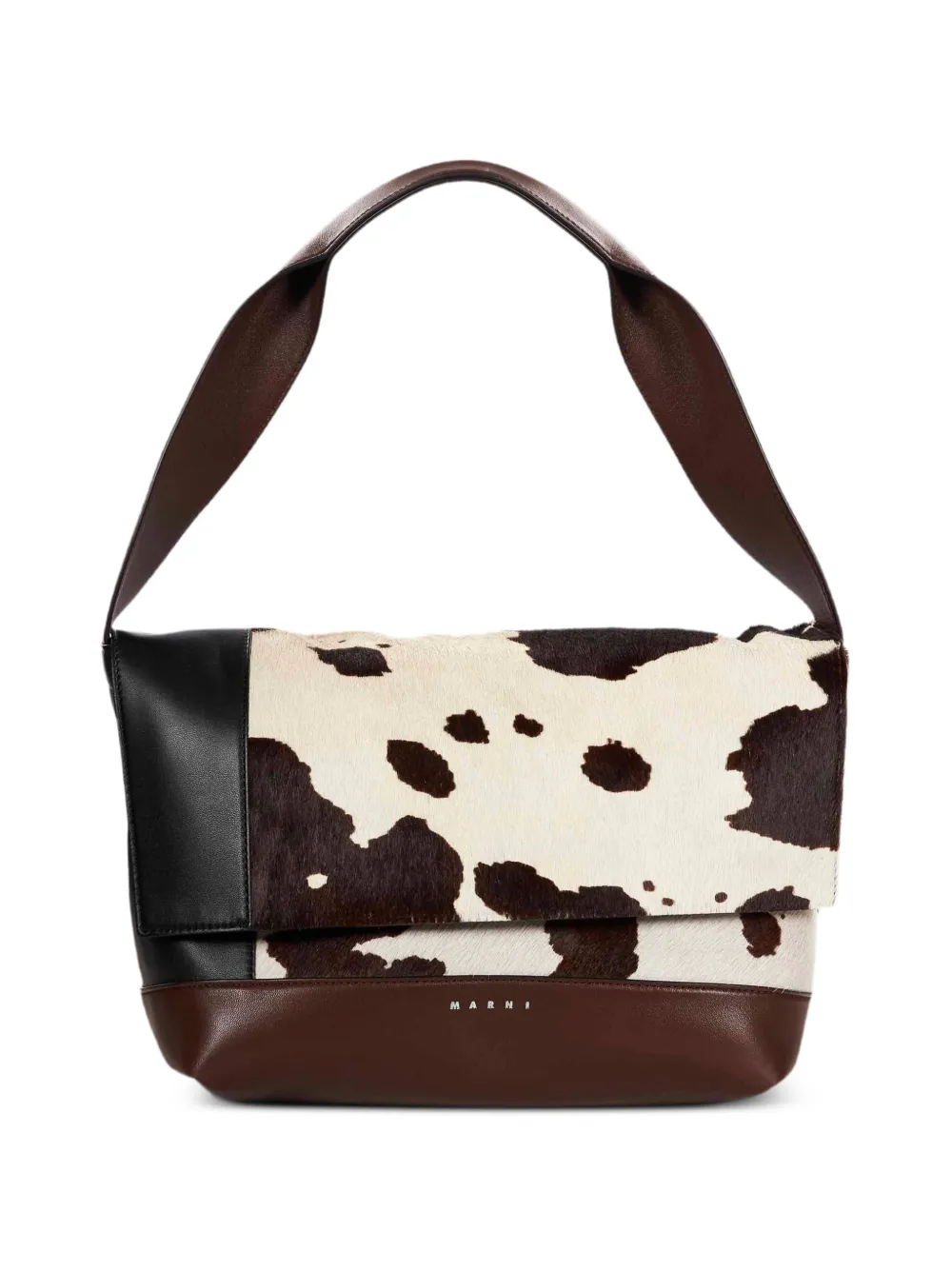 Marni cow-print panelled shoulder bag - Toni neutri
