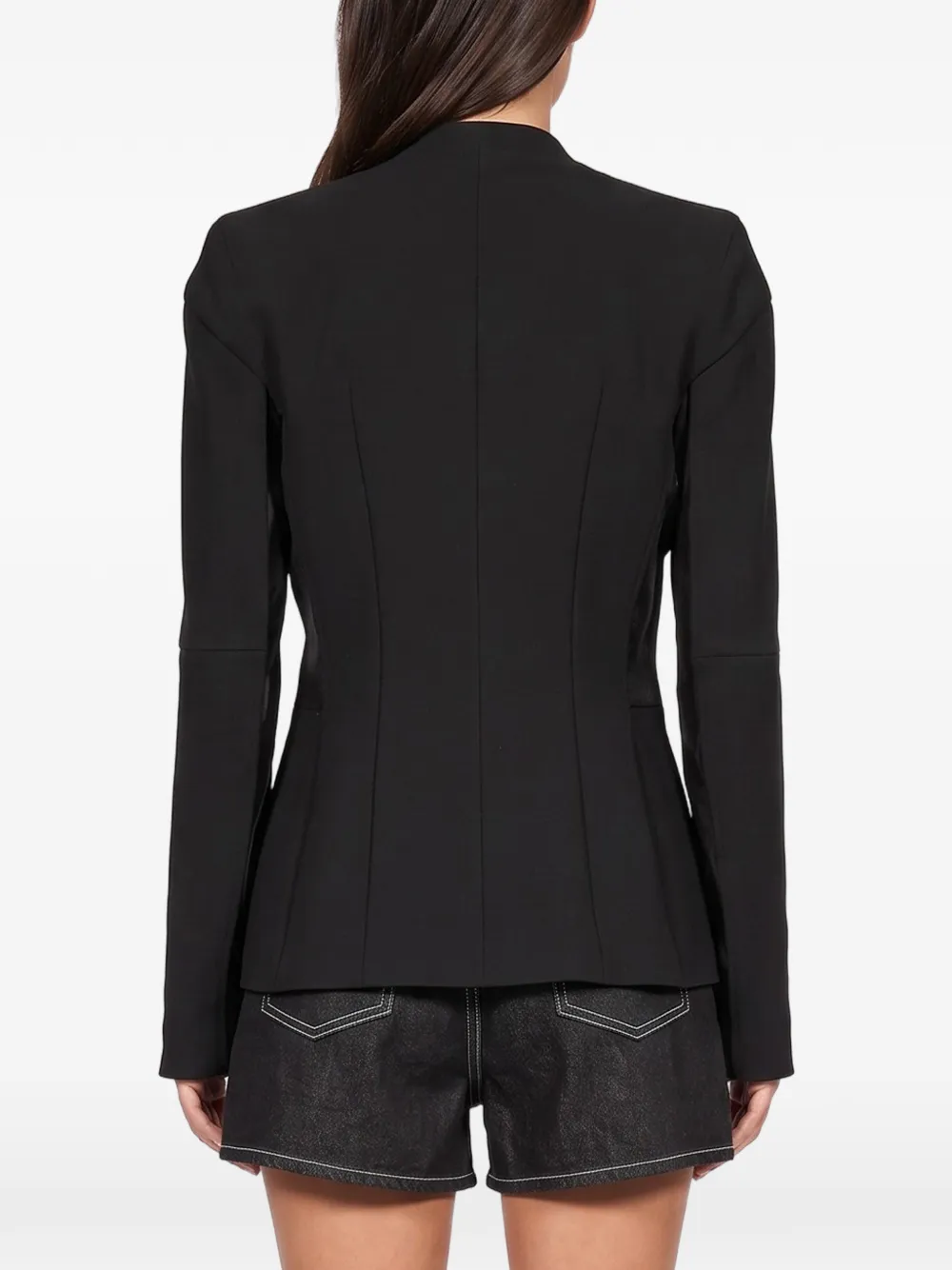 ENTIRE STUDIOS high-neck panelled-design blazer Zwart