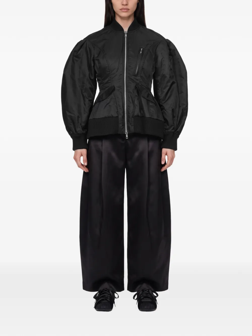 Simone Rocha puff-sleeve bomber jacket Zwart