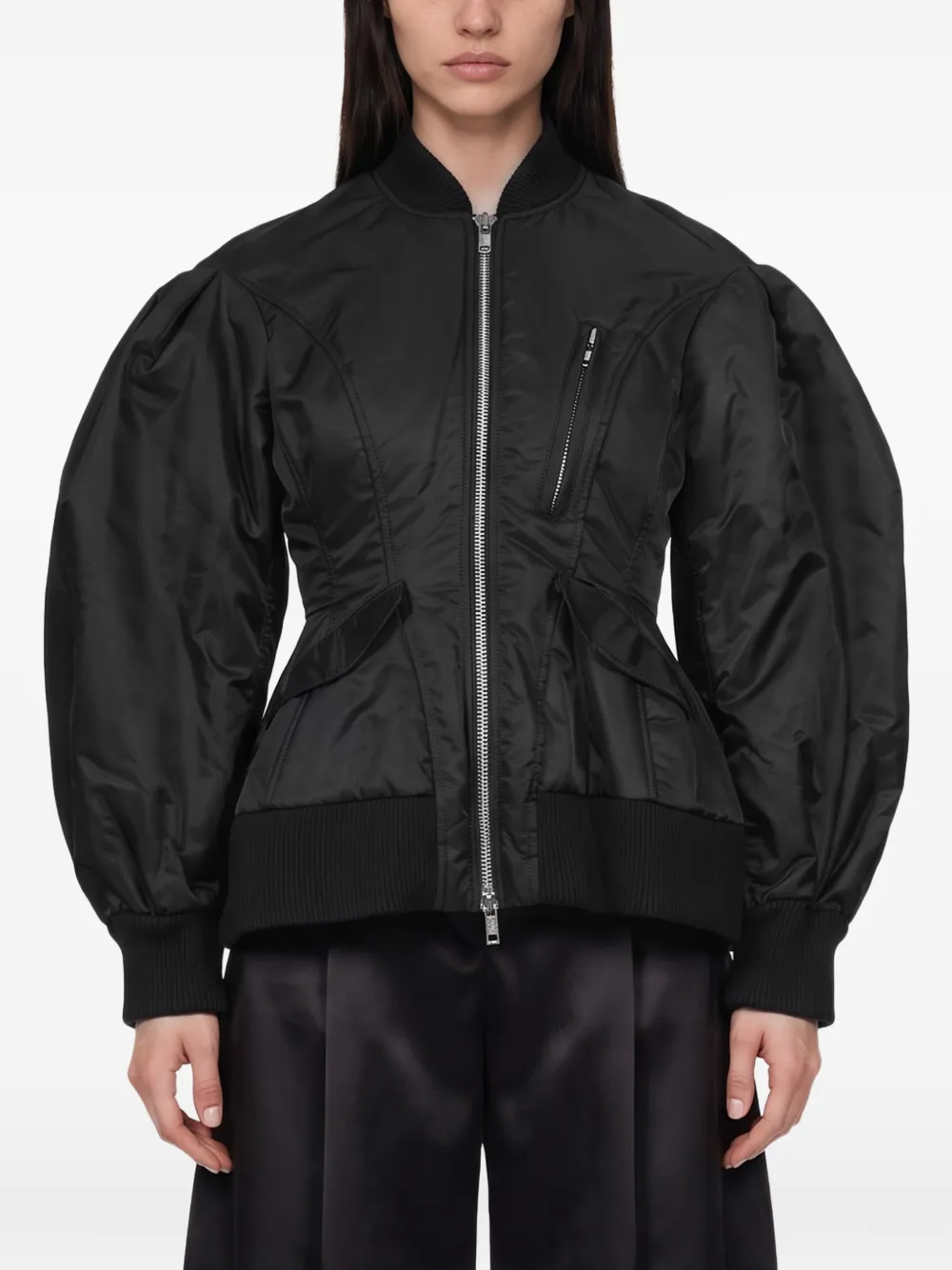 Simone Rocha puff-sleeve bomber jacket Zwart