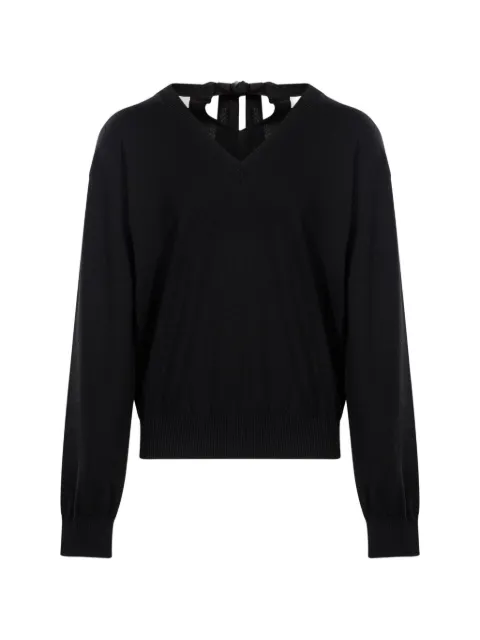Lanvin bow-detail V-neck sweater
