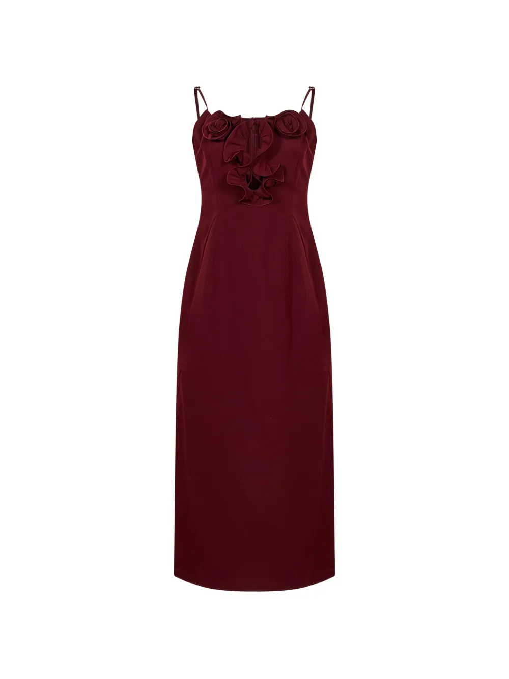 Magda Butrym ruffled floral-appliqué dress - Rot