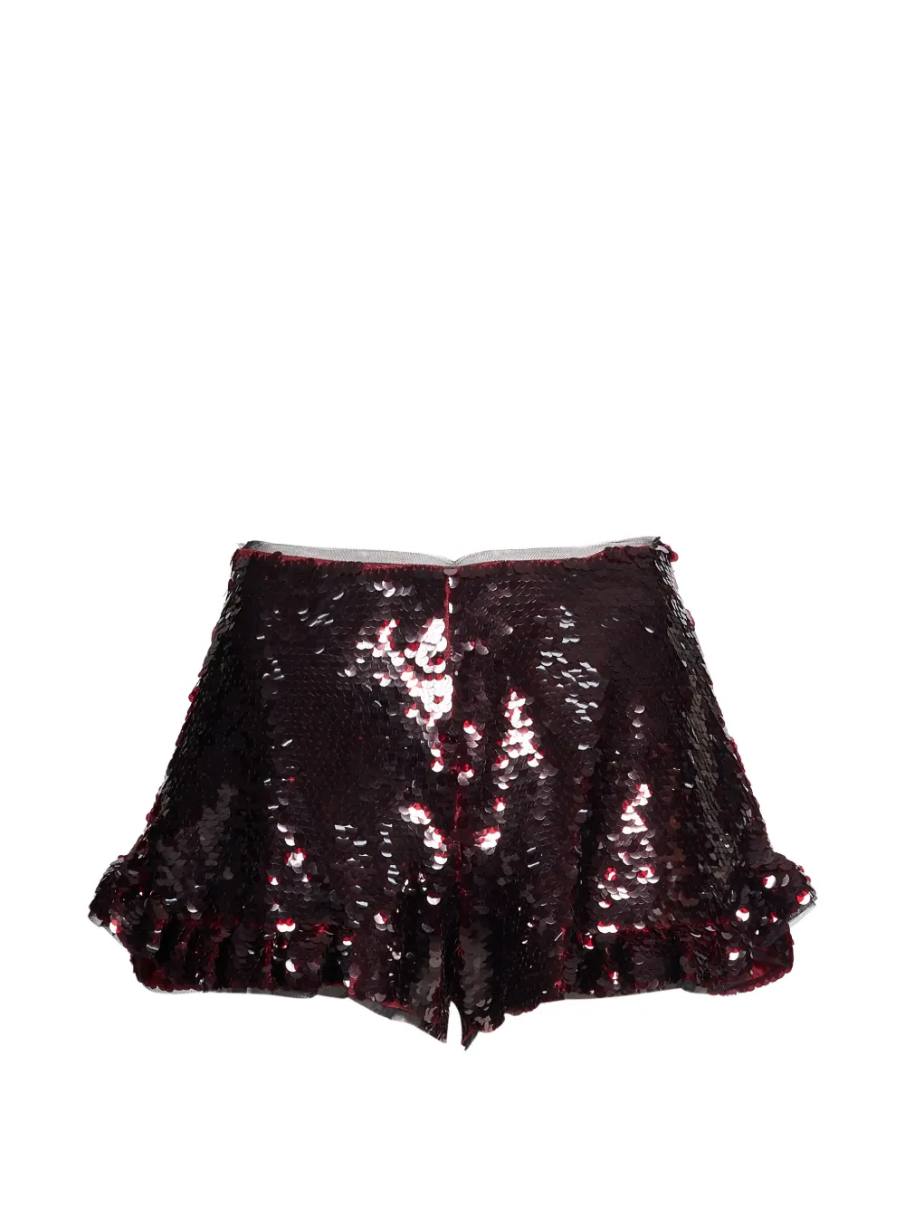 Simone Rocha sequin-embellished ruffled shorts - Rouge Simone Rocha sequin-embellished ruffled shorts - Rouge