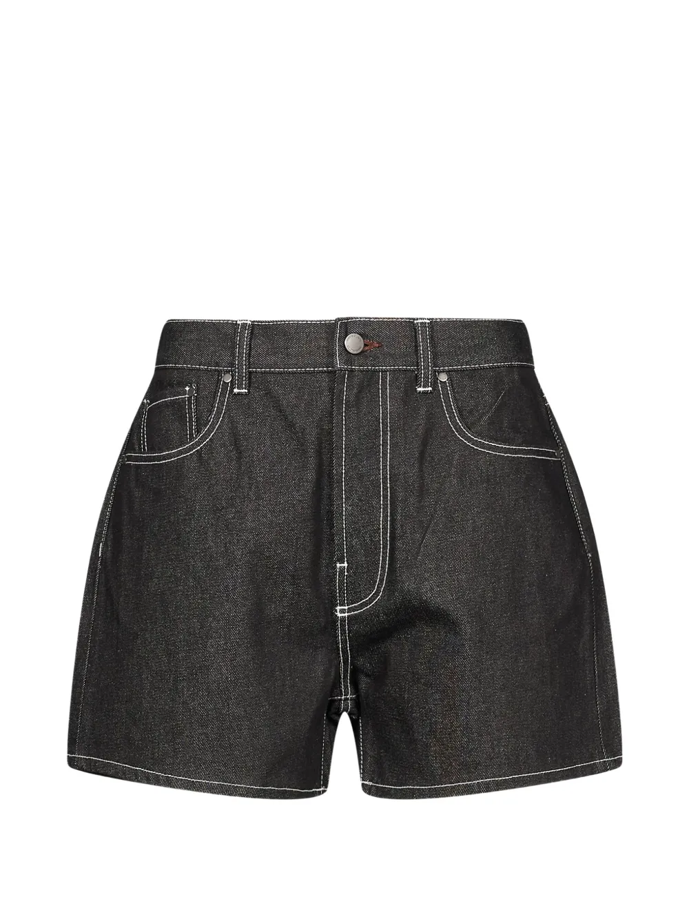 ENTIRE STUDIOS contrast-stitch mini shorts Zwart