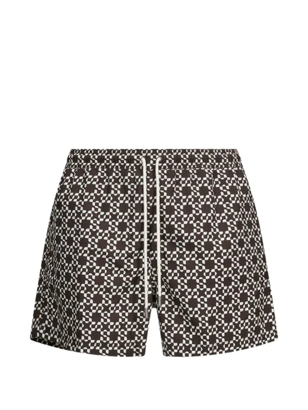Simkhai Malachi Drawstring Swim Shorts in Brown
