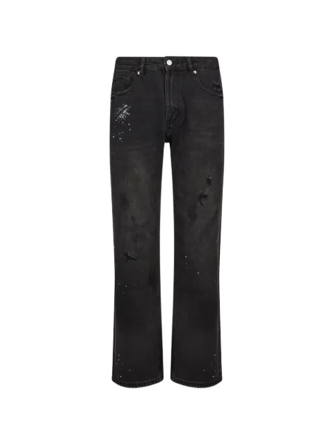 FOUND distressed paint-splatter jeans