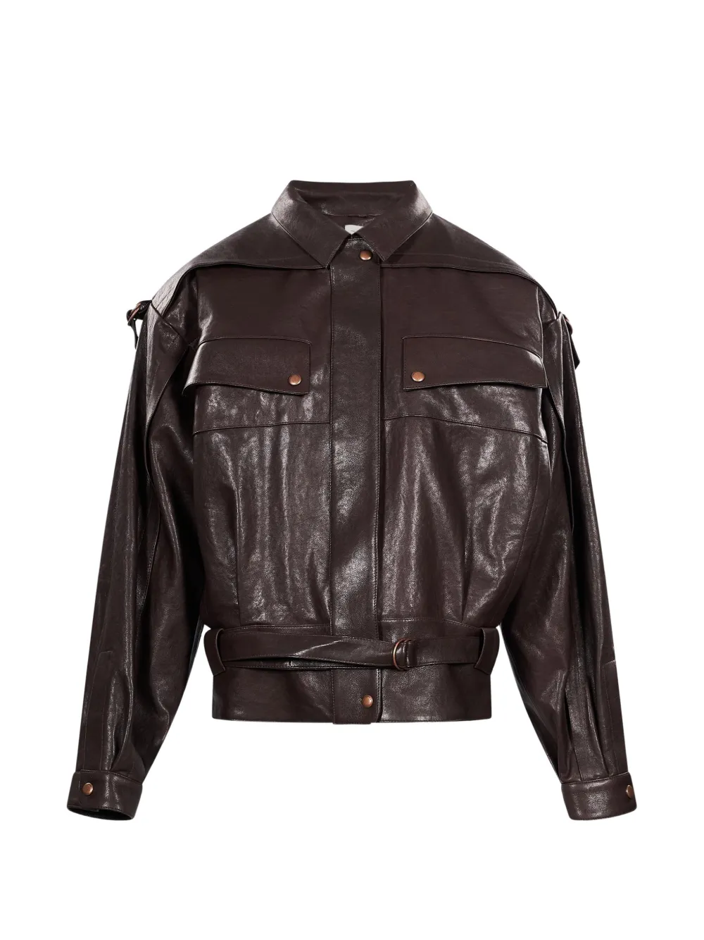 Magda Butrym belted panelled jacket - Marrone