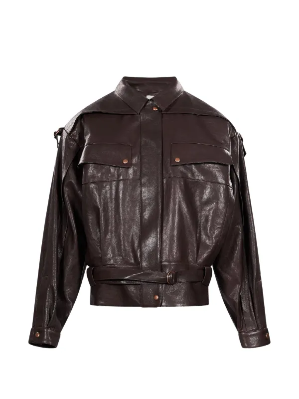 Magda Butrym Belted Panelled Jacket in Brown