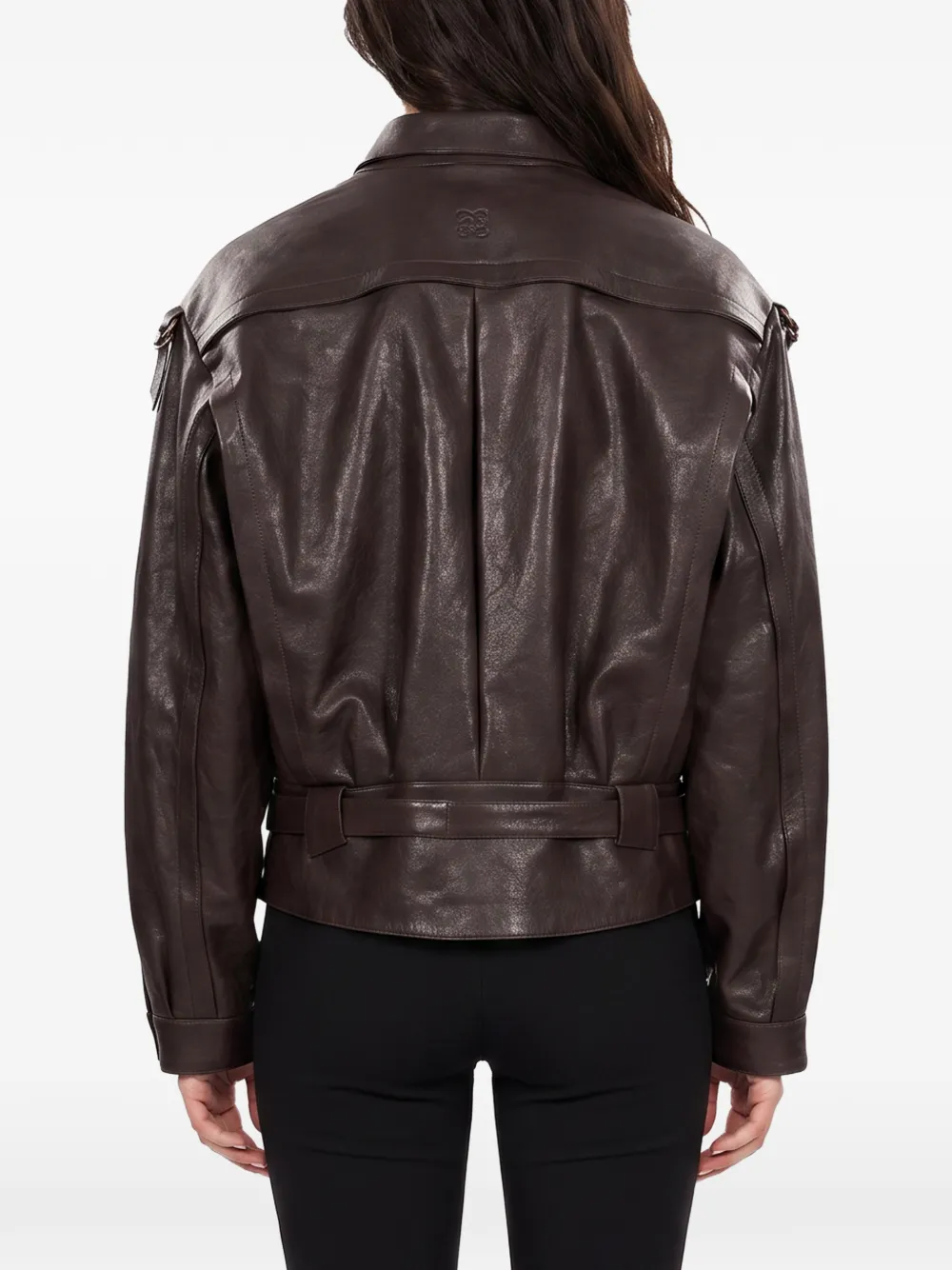Magda Butrym Belted Panelled Jacket in Brown, view 4