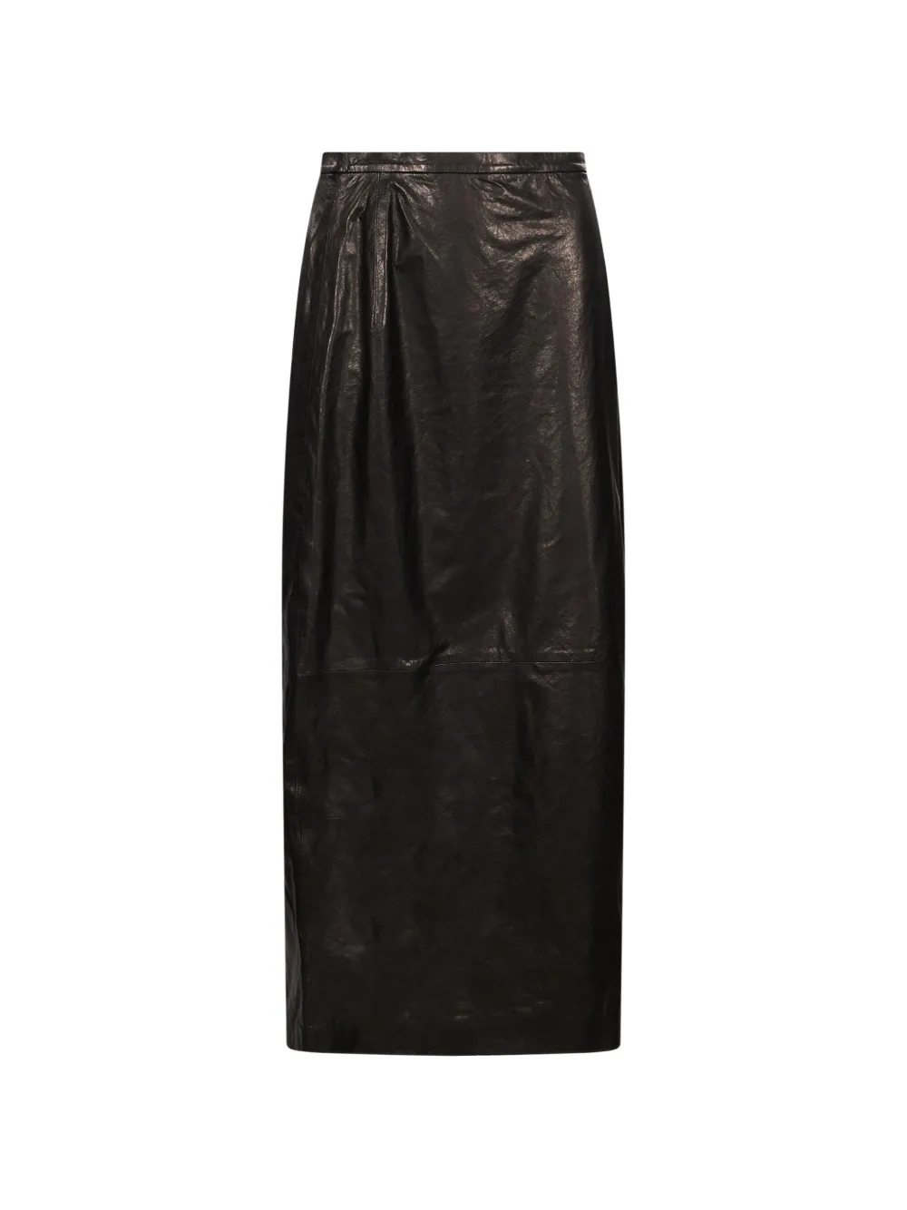 Magda Butrym pleated leather maxi skirt - Nero