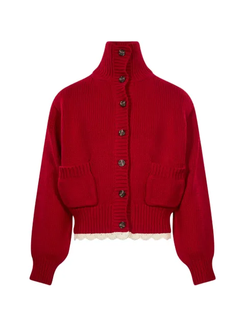 Magda Butrym crochet-trim ribbed-knit cardigan