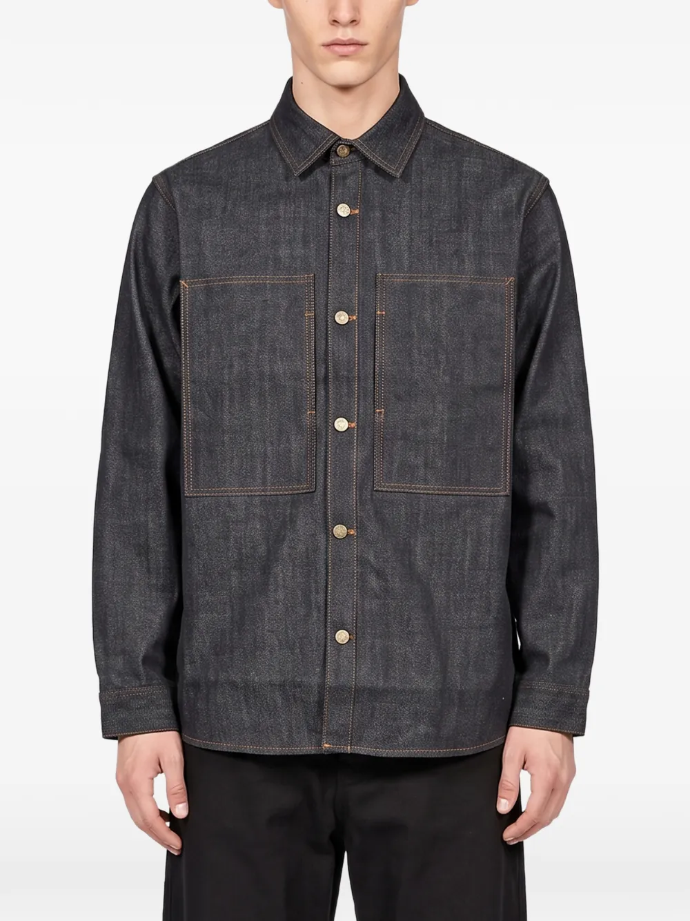 ENTIRE STUDIOS chest-pocket shirt Blauw