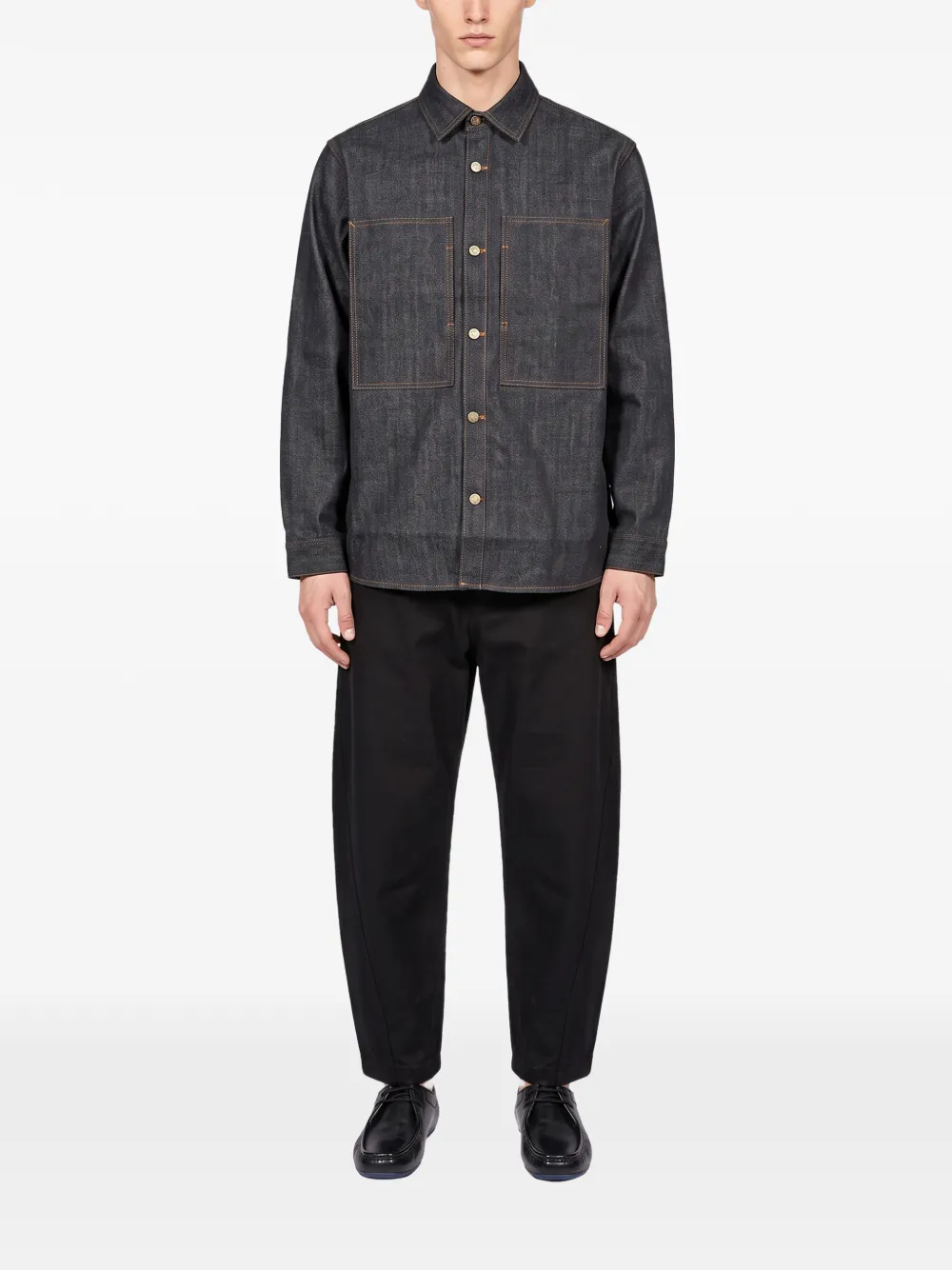 ENTIRE STUDIOS chest-pocket shirt Blauw