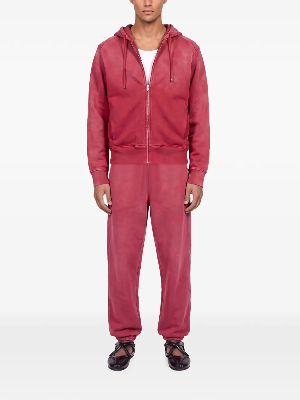 ENTIRE STUDIOS Hoodie met rits en vervaagd effect Rood