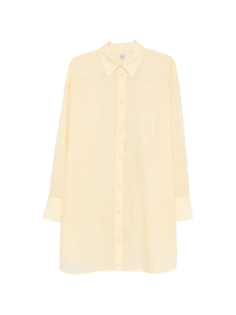 TOTEME monogram-embroidered oversized shirt - Gelb