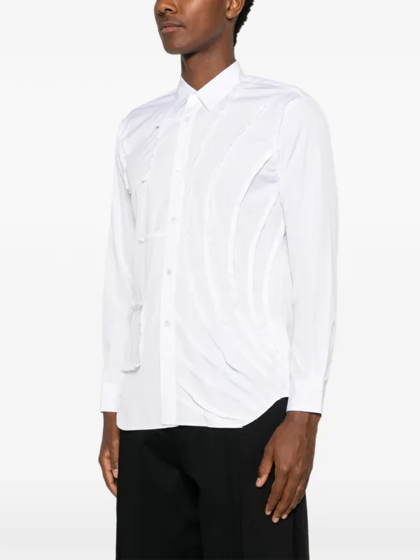 comme des garcons white dress shirt Comme des Garcons Boy's Play Button Down Shirt, Size 2-6