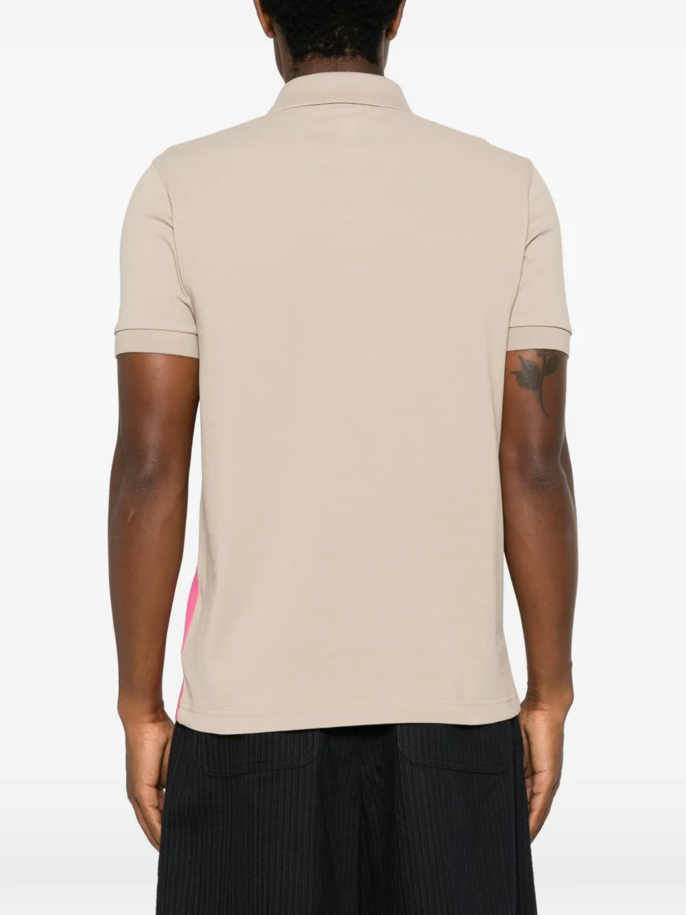 Comme Des Garçons Shirt Poloshirt met geborduurd logo en patchwork Beige