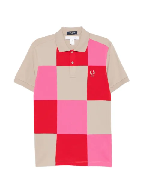 Comme Des Garçons Shirt patchwork-effect logo-embroidered polo shirt
