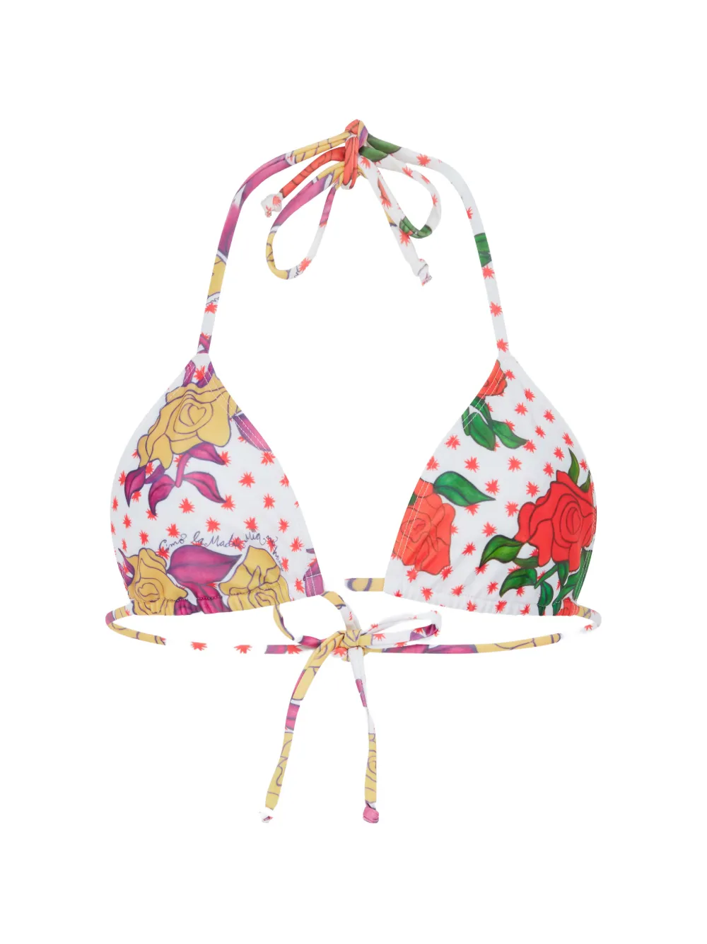 Donde Esteban floral-print triangle bikini top - Weiß