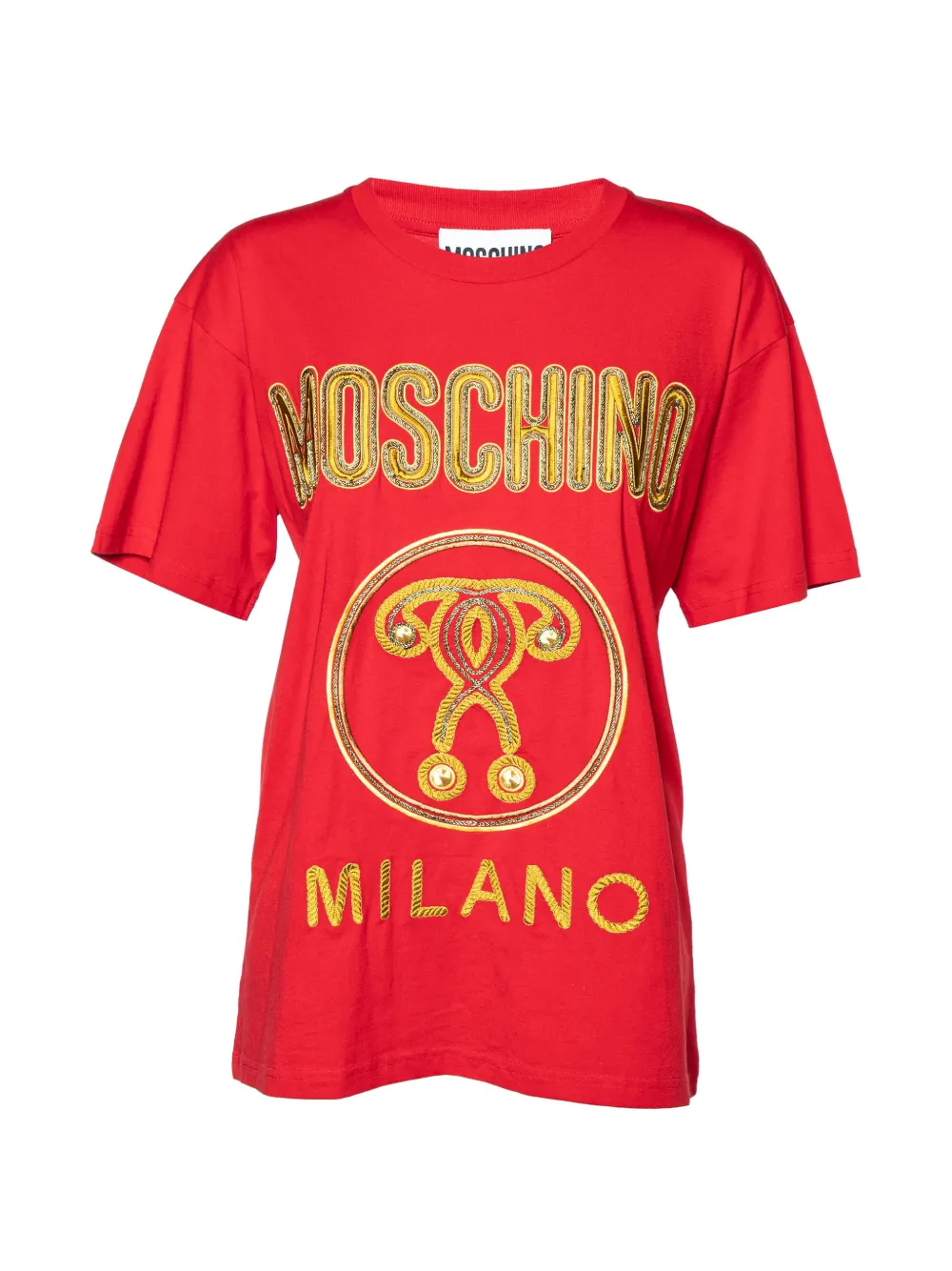 Moschino Pre-Owned Couture logo-embroidered T-shirt - Rosso