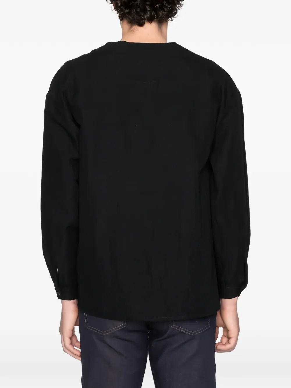 Naked and Famous Wise Guy button-down katoenen shirtjack Zwart