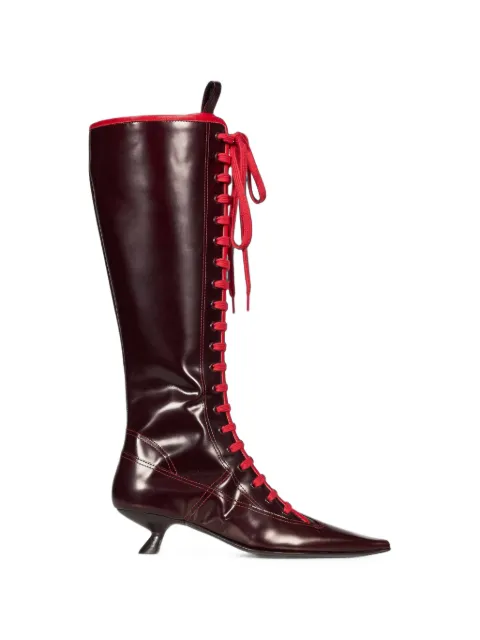 Marni lace-up pointed-toe boots