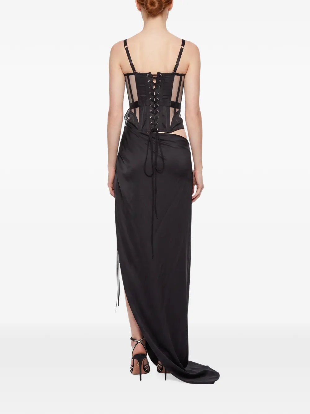 Maria Lucia Hohan Malena maxi-jurk met korset-stijl en uitgesneden details Zwart
