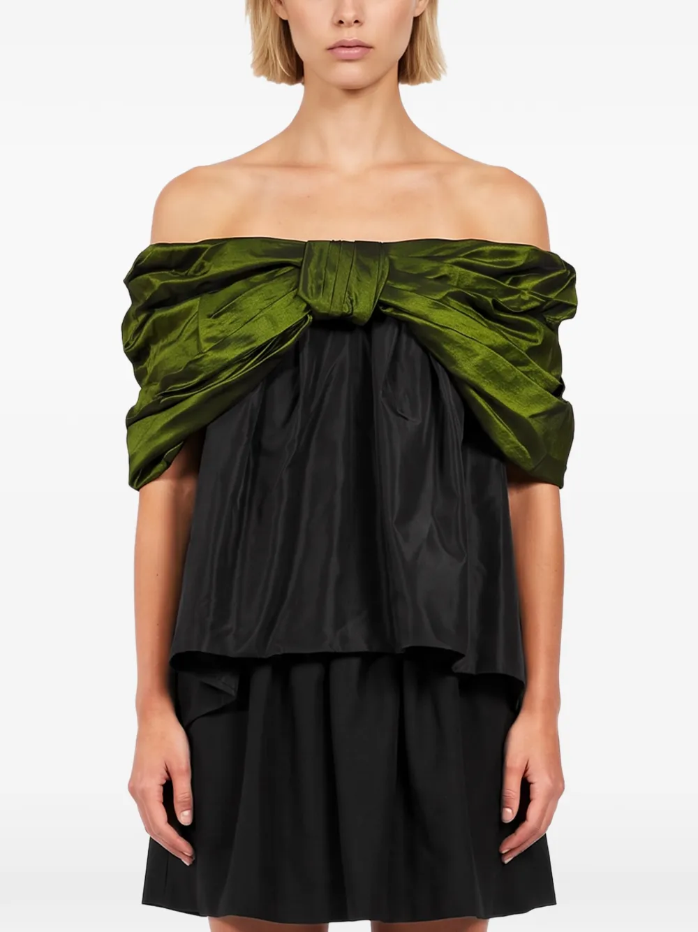 Simone Rocha Off-shoulder top met strikdetail Zwart