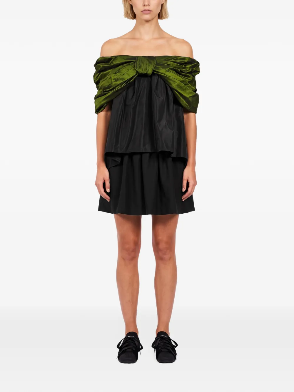 Simone Rocha Off-shoulder top met strikdetail Zwart