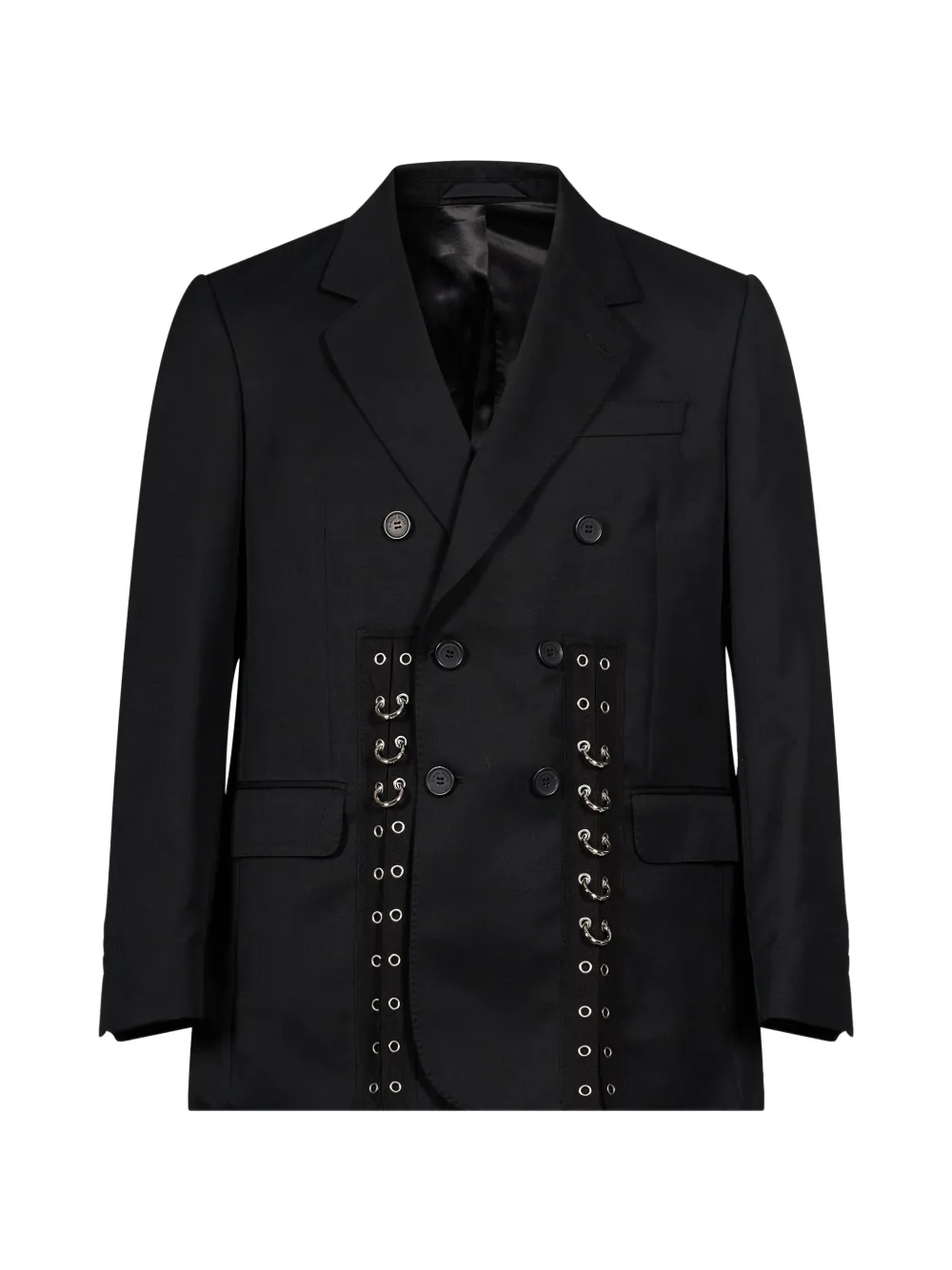Simone Rocha eyelet-embellished double-breasted blazer - Schwarz