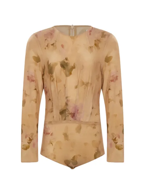 Magda Butrym floral-print pleated bodysuit