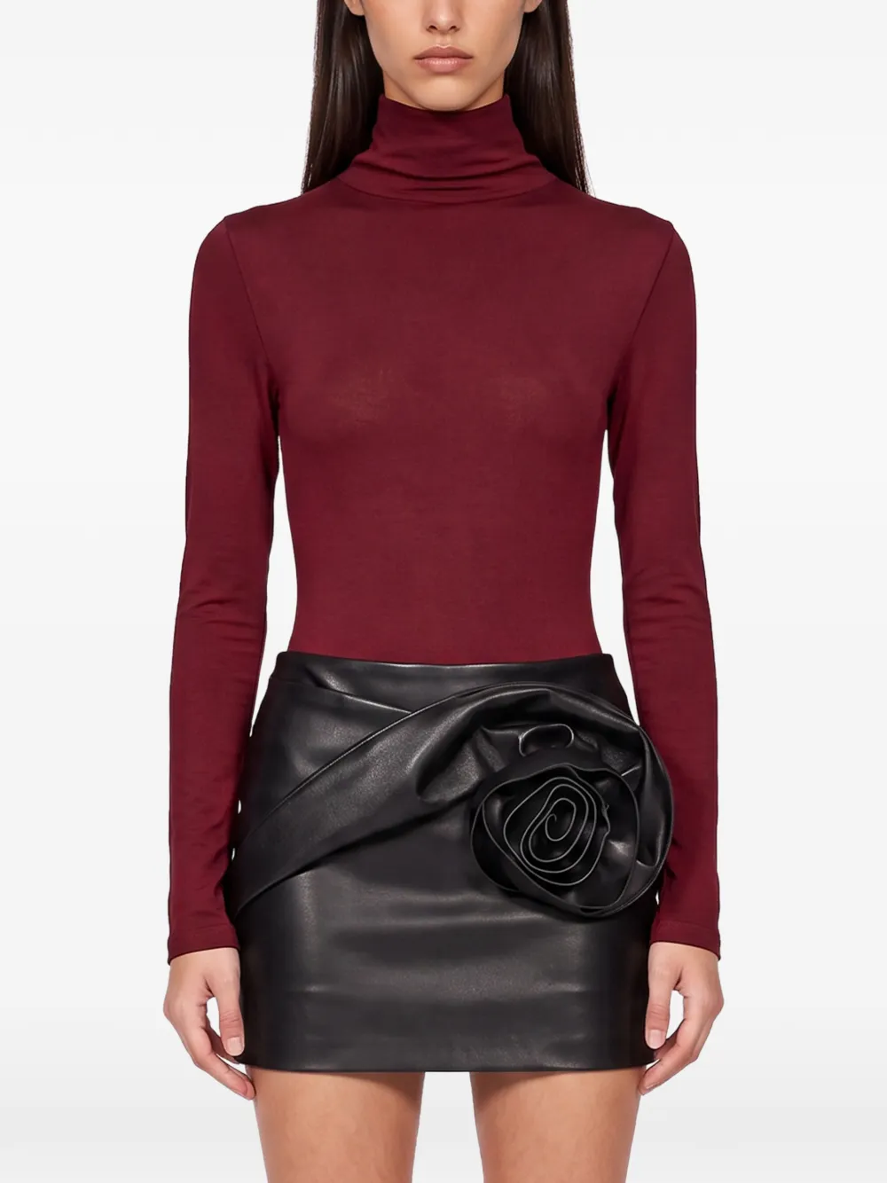 Wolford Colorado roll-neck long-sleeve bodysuit Rood