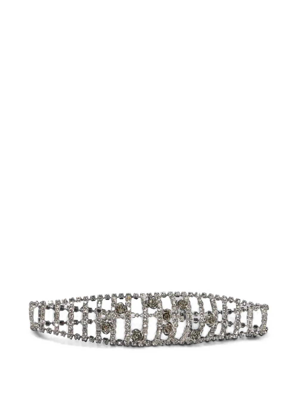 Magda Butrym rhinestone-embellished floral-detail necklace - Argento