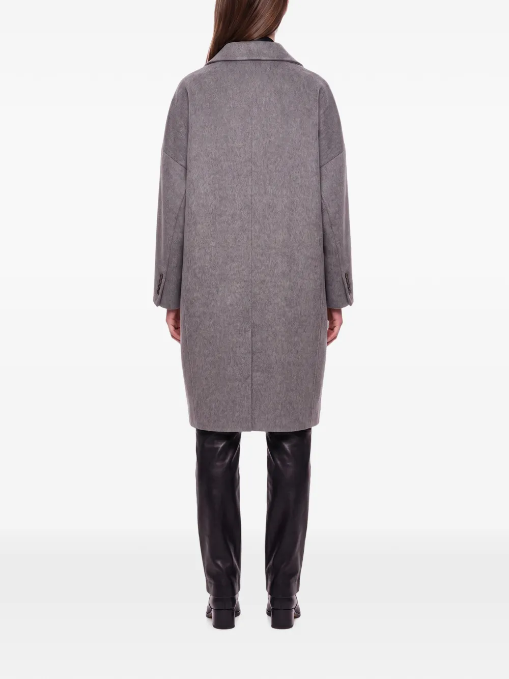 Brunello Cucinelli double-breasted drop-shoulder cashmere coat Grijs