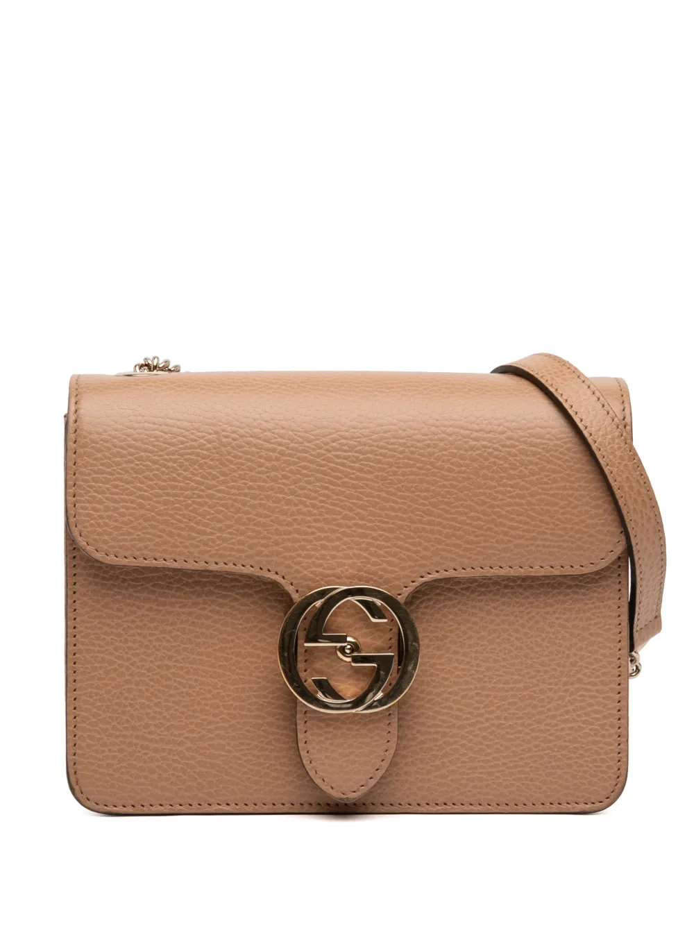 Gucci Pre-Owned 2016-2026 Small Dollar Calfskin Interlocking G crossbody bag - Braun