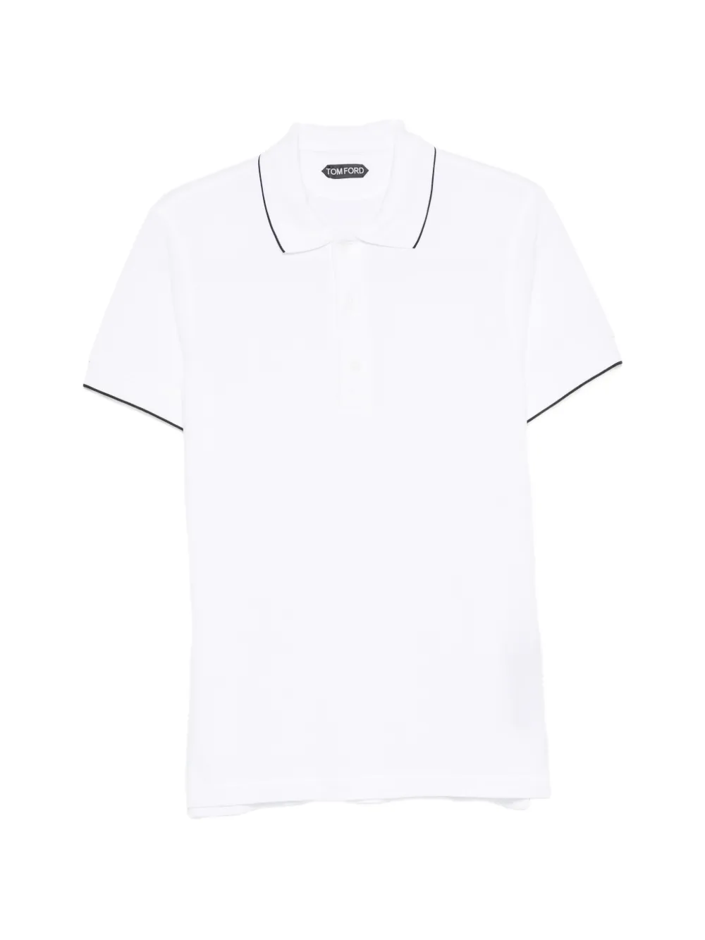 TOM FORD tipping-detail short-sleeve polo shirt - Bianco