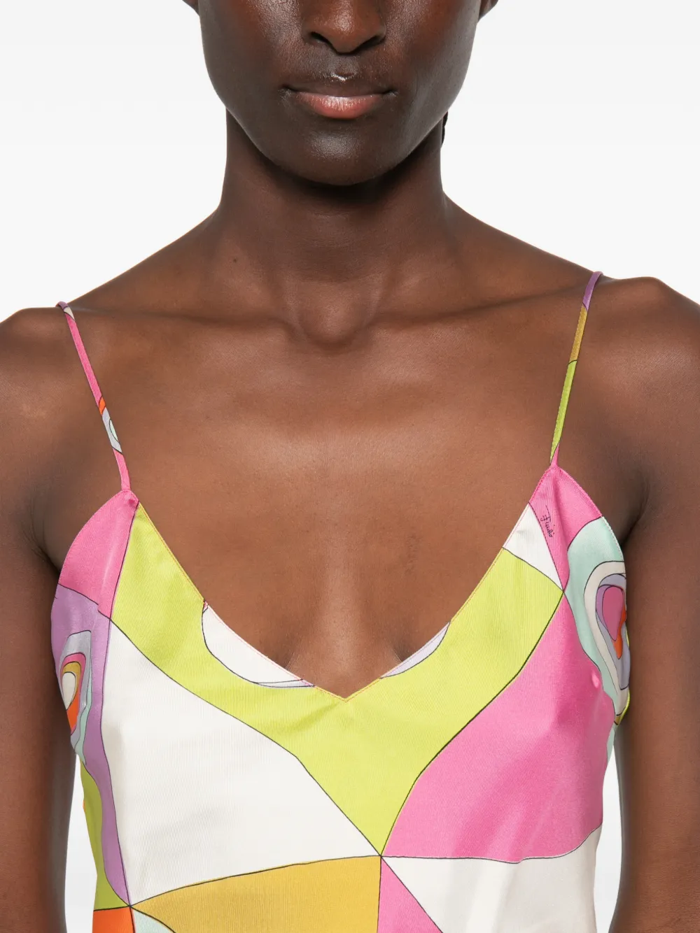 Pucci Geometric-print Silk Blouse In Multi