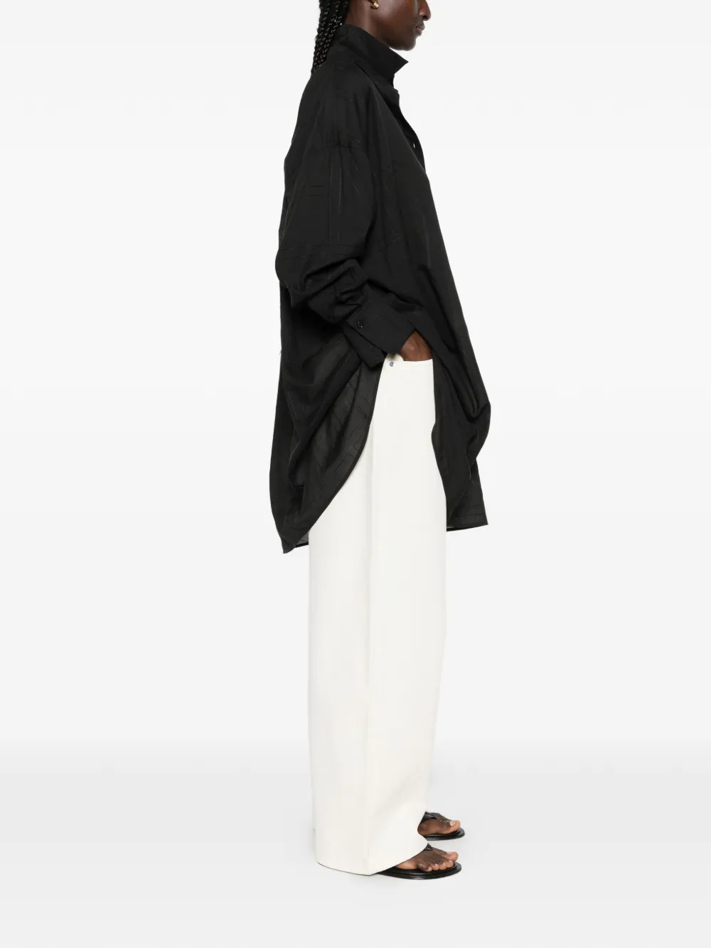 TOTEME Oversized blouse met geborduurd monogram Zwart