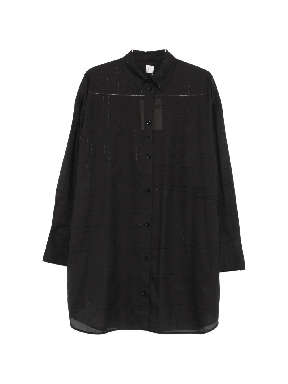 TOTEME monogram-patterned oversized shirt - Schwarz