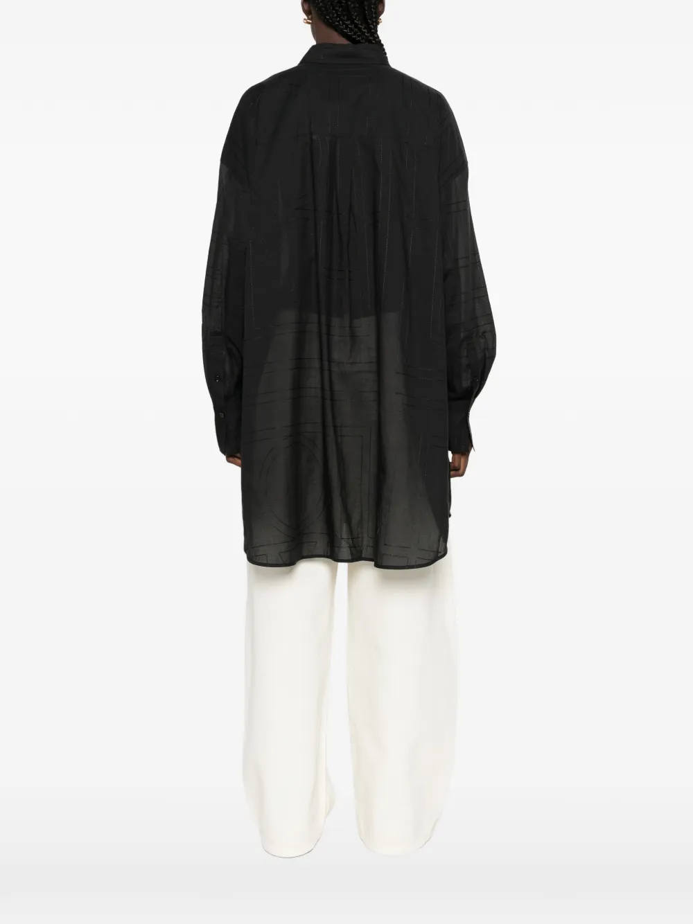 TOTEME Oversized blouse met geborduurd monogram Zwart