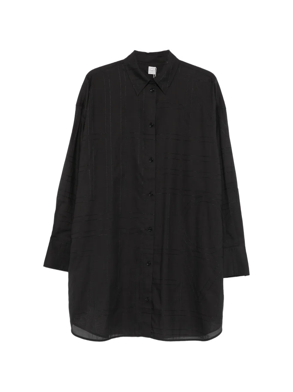 TOTEME monogram-patterned oversized shirt - Schwarz