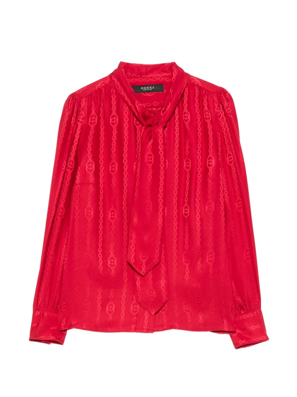 Gucci jacquard pussy-bow shirt - Rot