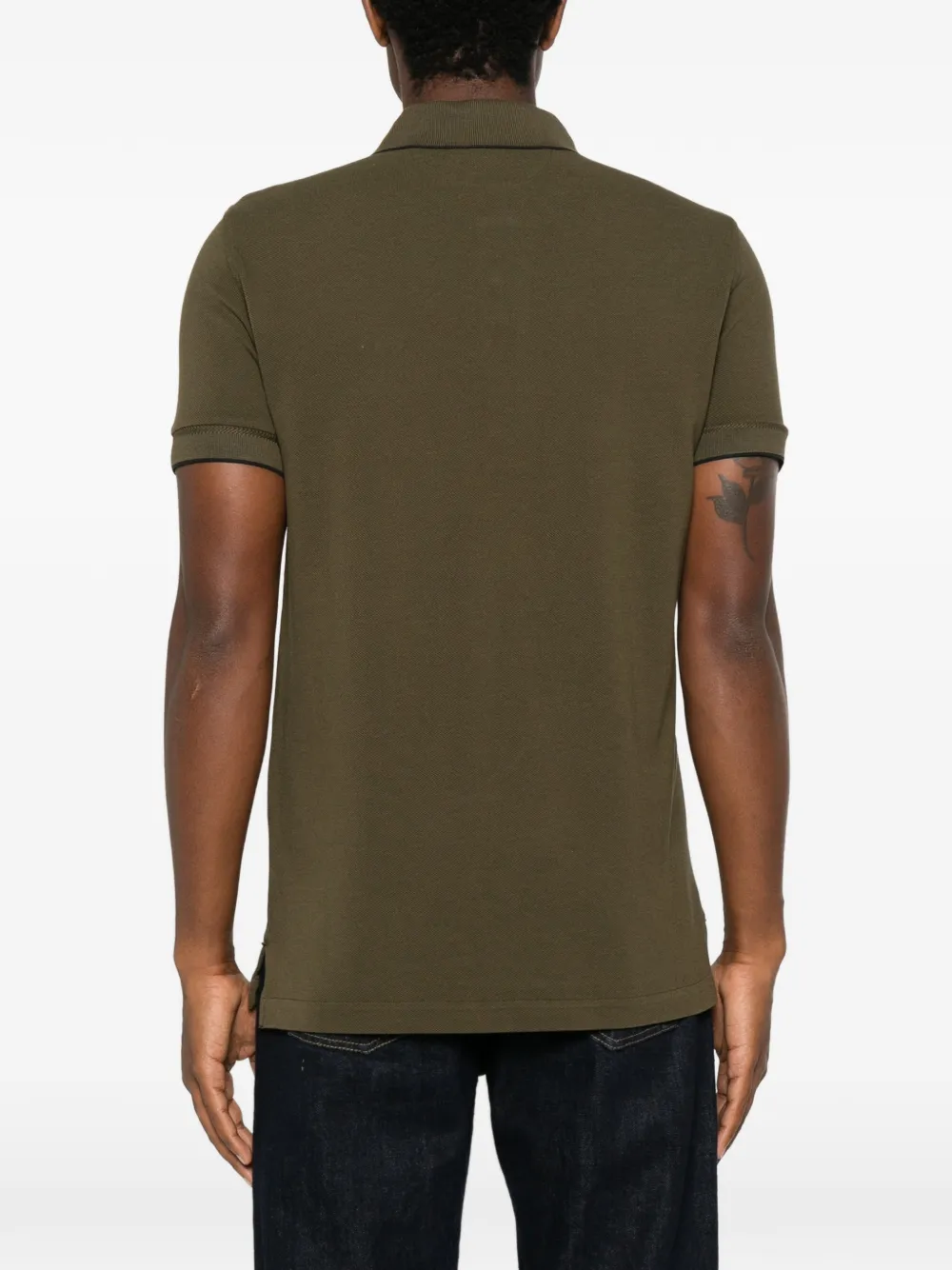 TOM FORD Poloshirt met gestreepte kraag Groen