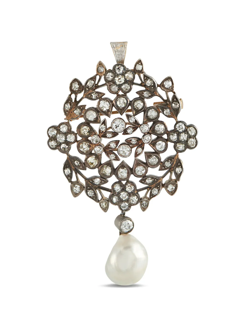 LB Exclusive diamond and pearl brooch - Grigio