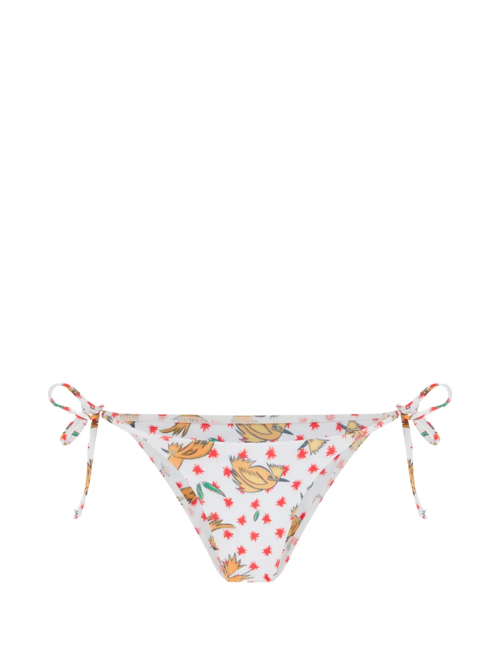 Donde Esteban bird-print side-tie bikini bottoms - Bianco