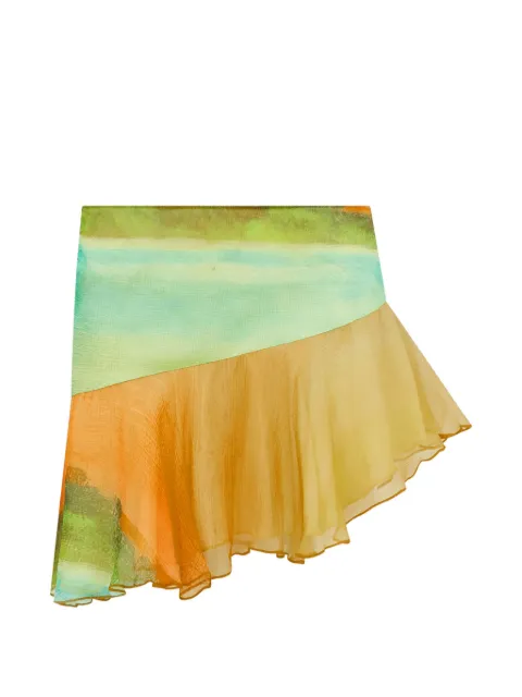 Donde Esteban Formentera ruffled silk mini skirt
