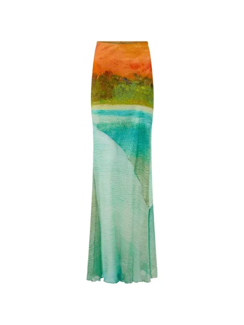 Donde Esteban Formentera landscape-print maxi skirt