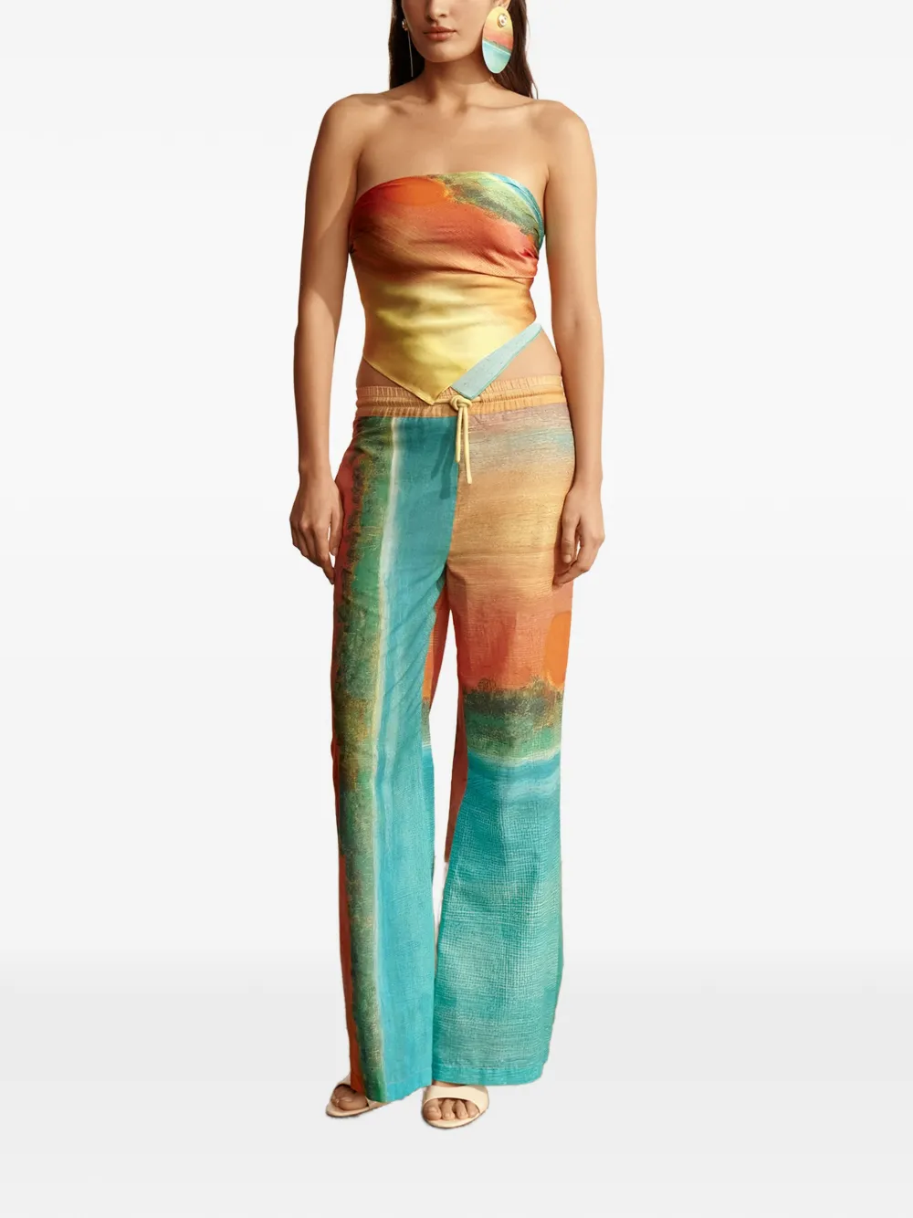 Donde Esteban Formentera katoenen-voile broek met wijde pijpen Blauw