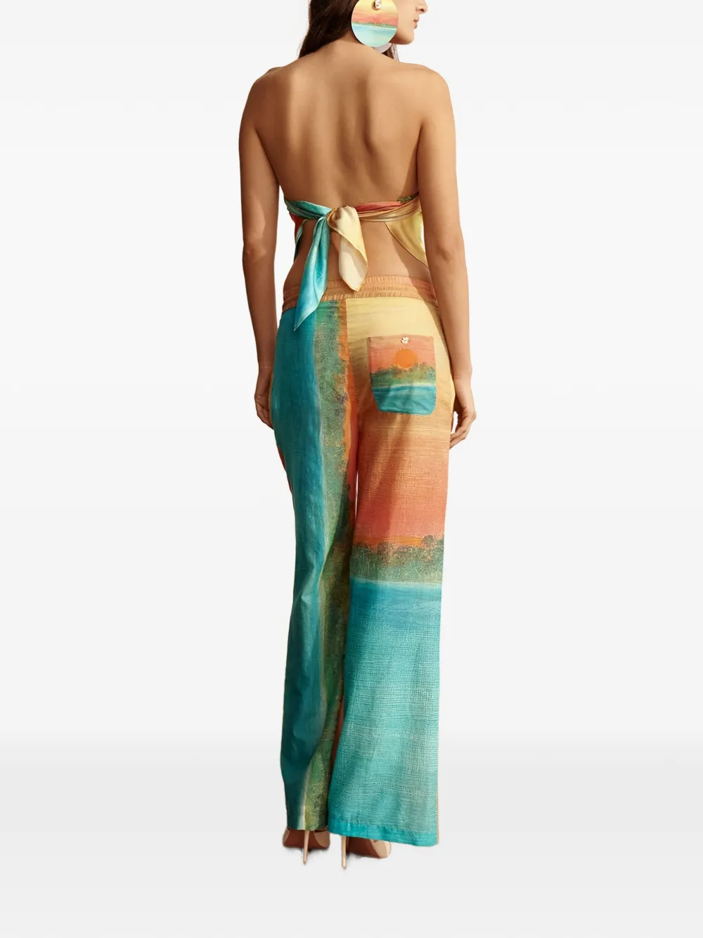 Donde Esteban Formentera katoenen-voile broek met wijde pijpen Blauw