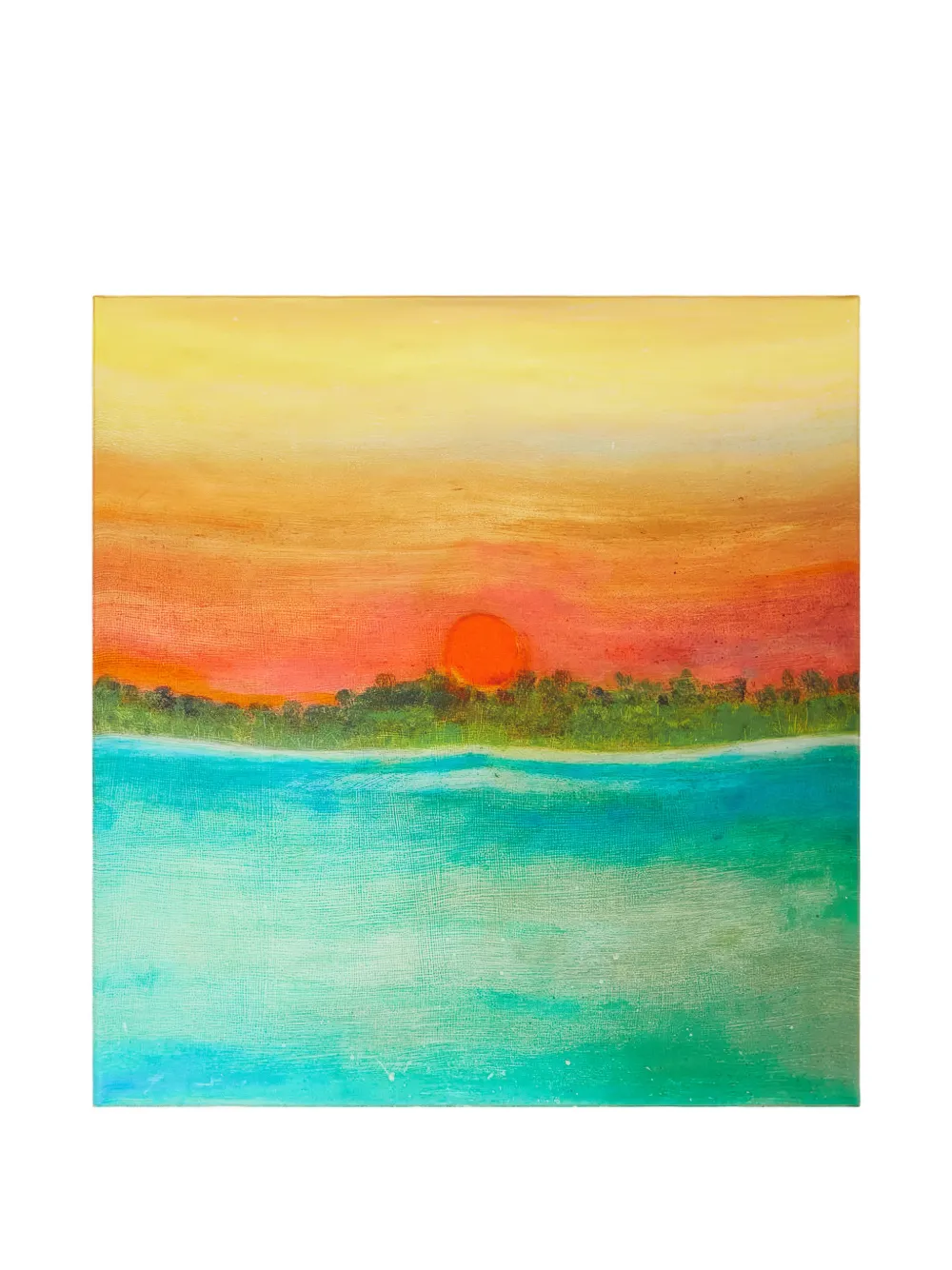 Donde Esteban Formentera Landscape-print Scarves In Orange